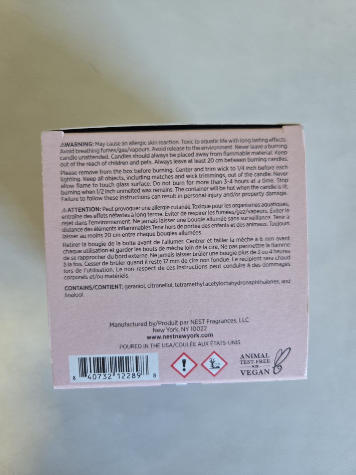 NEST New York – Himalayan Salt & Rosewater Classic Scented Candle 8.1 oz / 230g