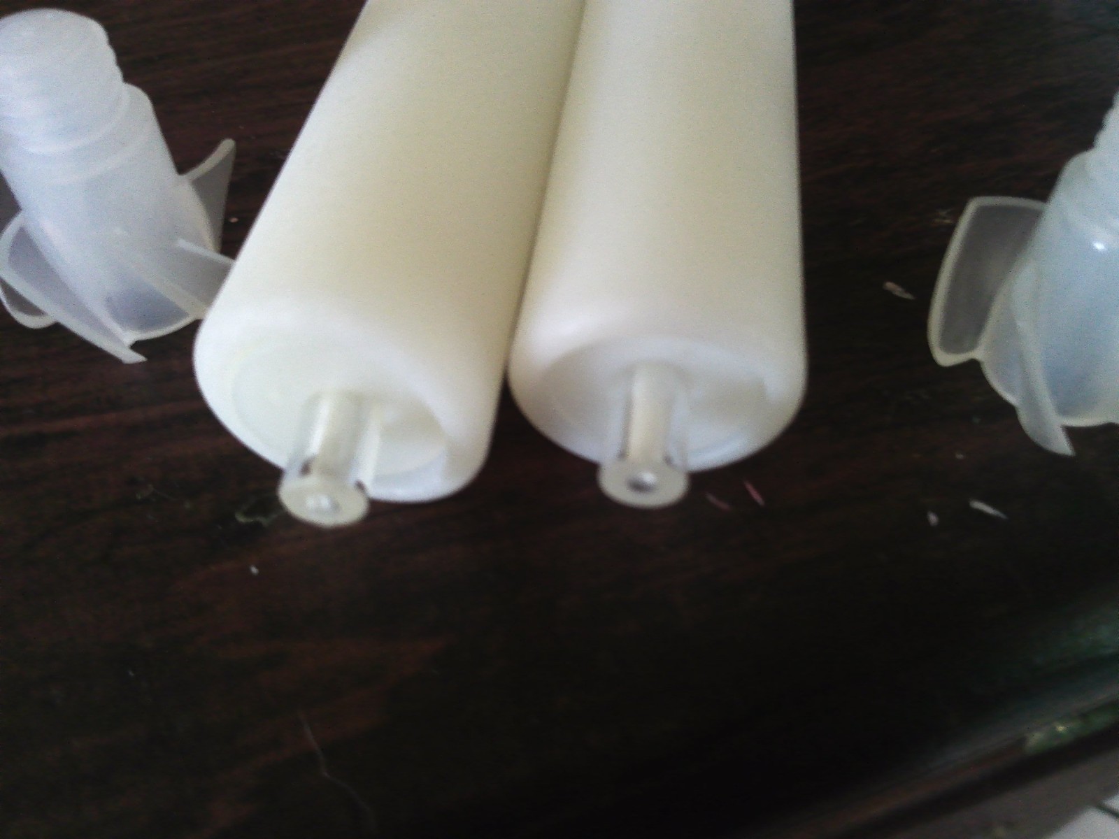 2 Lucid Candles Refillable 11” tapers Elegant Fork Knife Design NIB please read