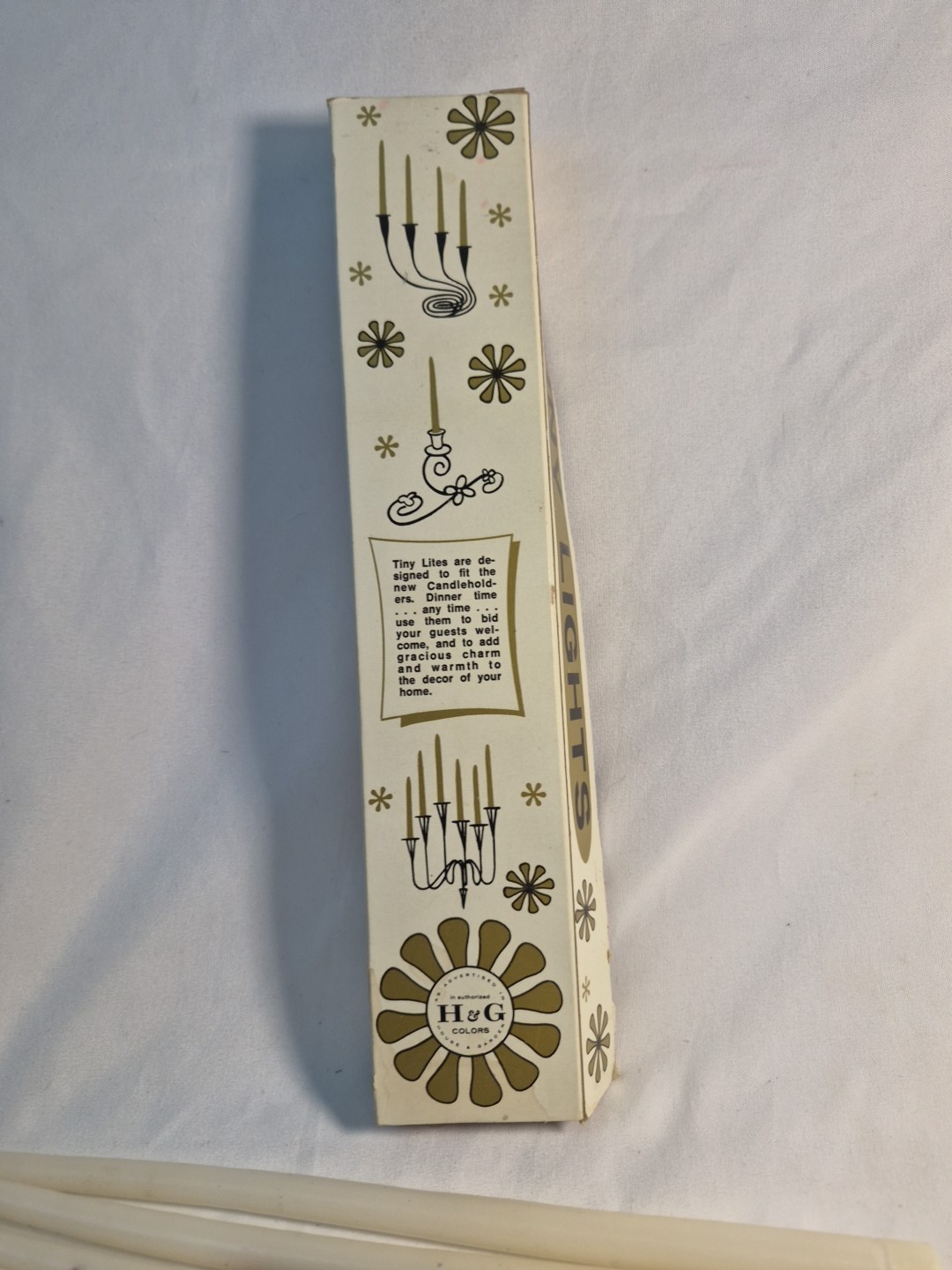 5- VTG Emkay Candles Muench Kreuzer Swedish Style Tiny Lights 10″ White #6251