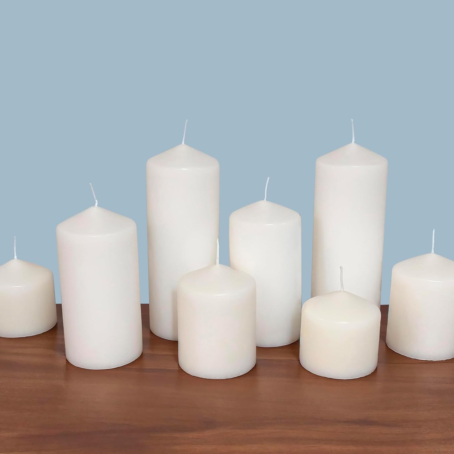 Unscented White Tall Pillar Candles 18 Hour Burning Candle Pillars Perfect for