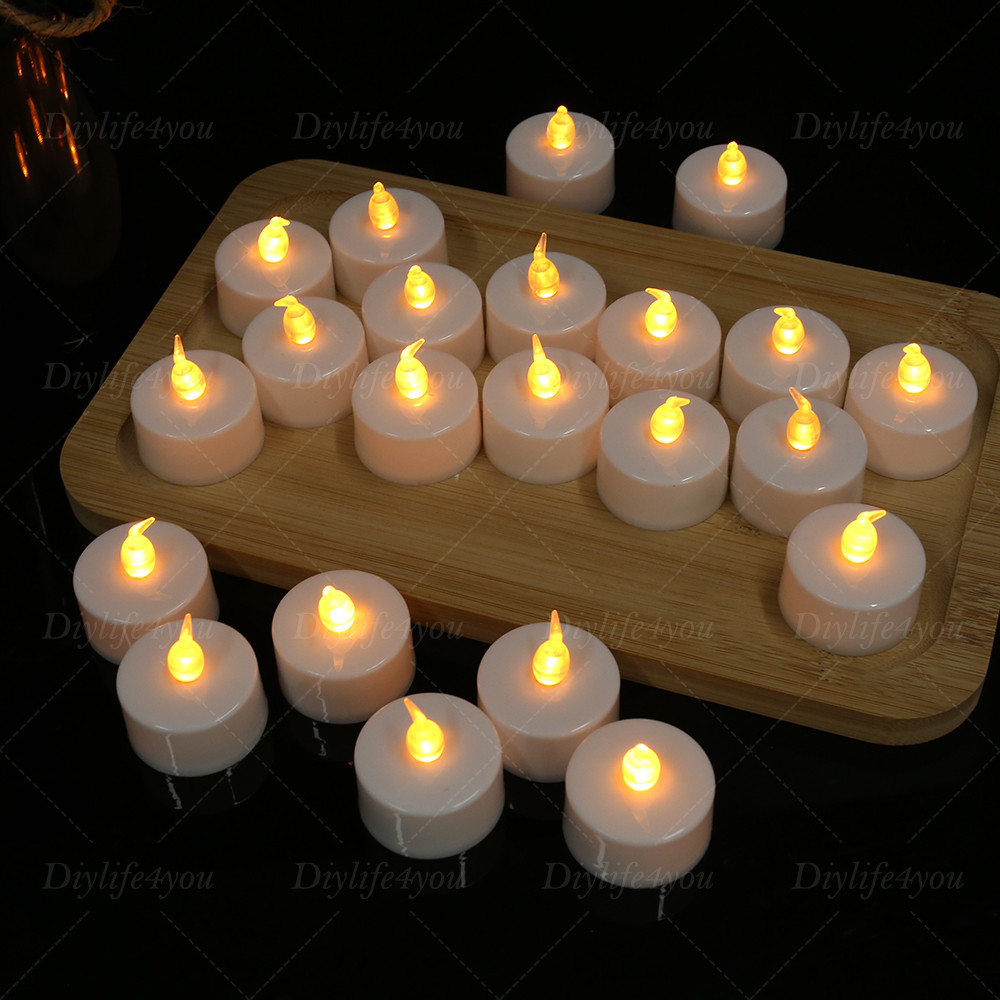 24 Pack LED Tea Lights Battery Operated Flickering Flameless Candles Party Decor