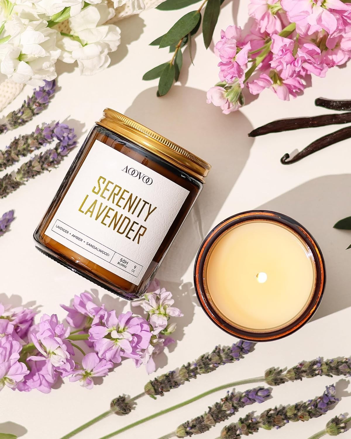 100% Soy Wax Candle Set – 36 oz Elegance with Lavender/Sage/Vanilla/Eucalyptus