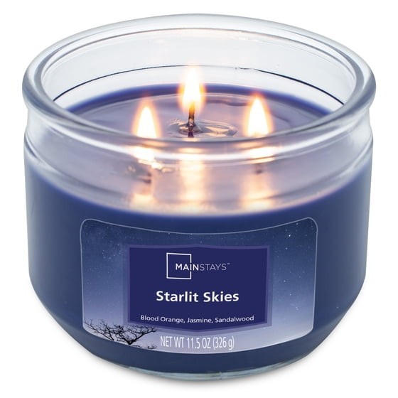 (3 pack) Mainstays Starlit Skies Scented 3 Wick Candle, 11.5 oz.