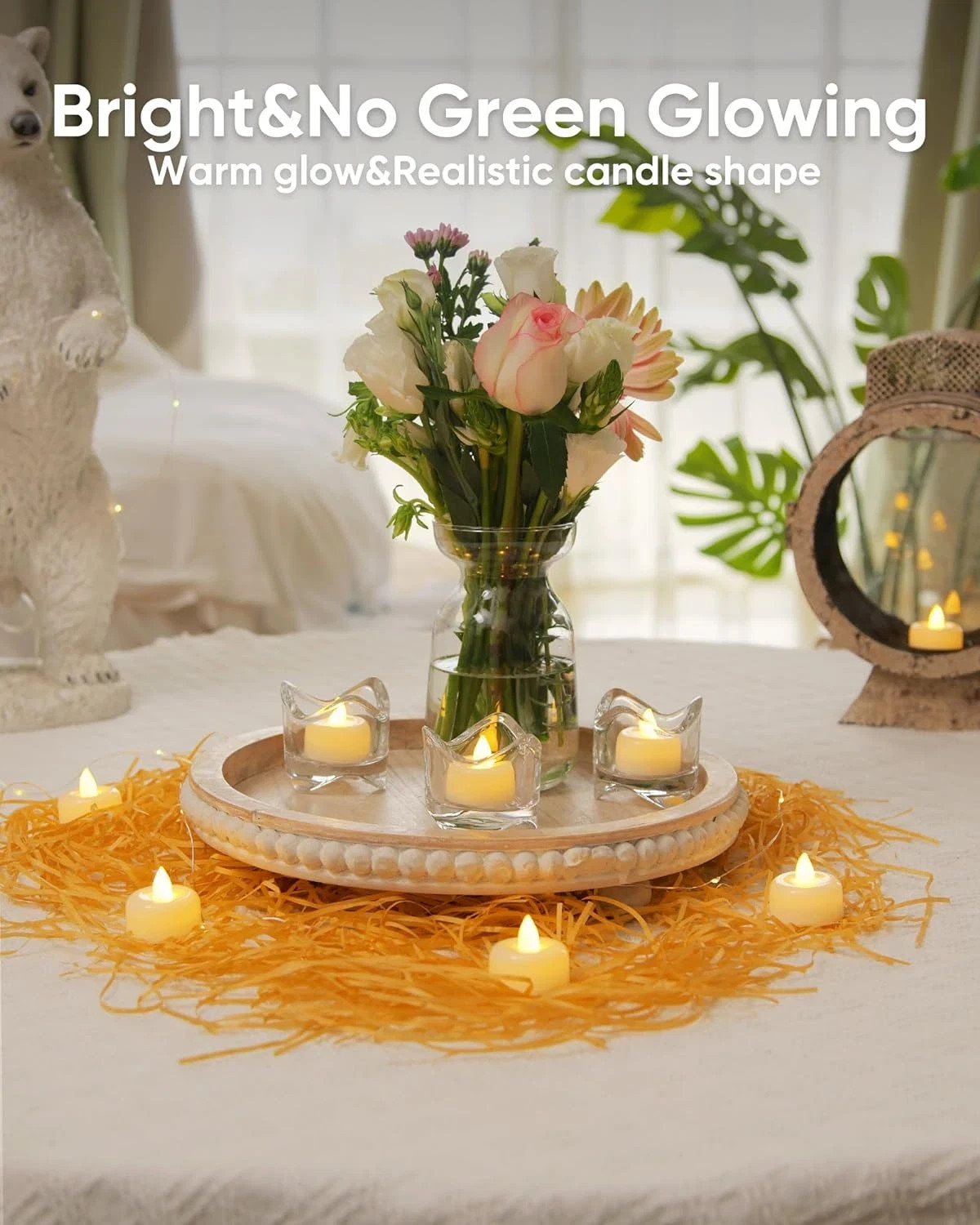 12 Pack Flameless LED Tea Lights Candles Battery Operated, Electric