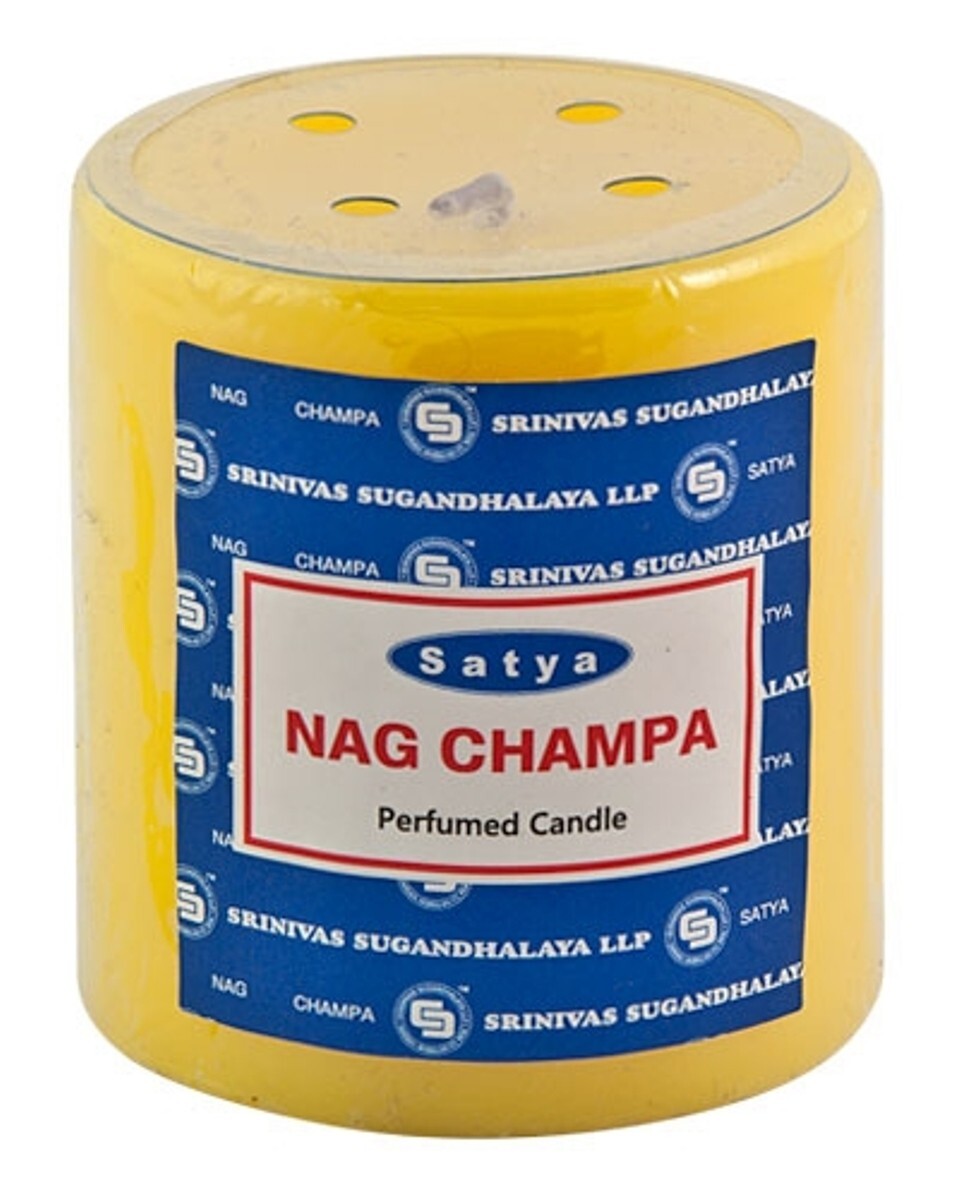 Satya Nag Champa Smooth Pillar Candle