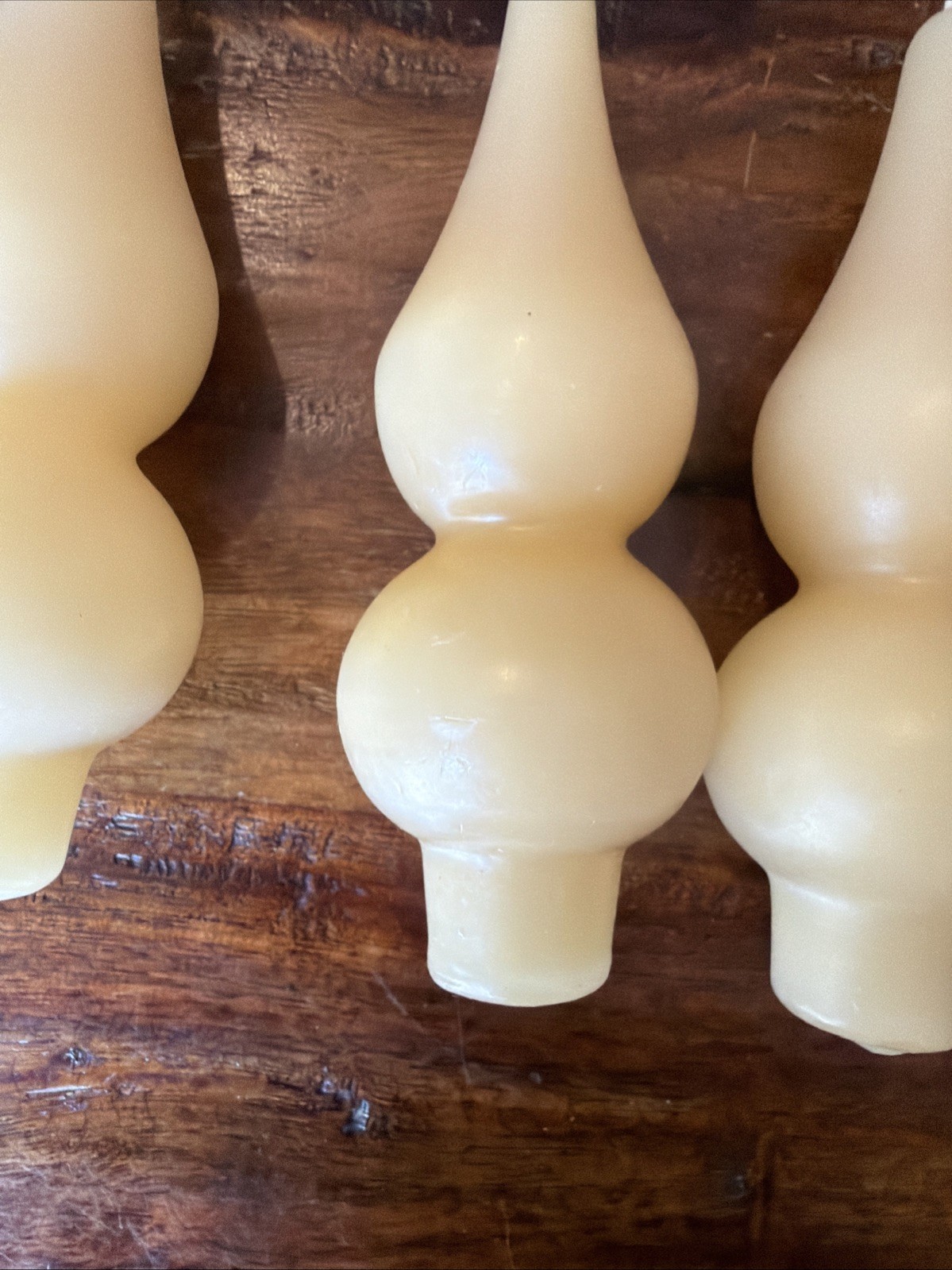 RARE Vintage Bulb Double Teardrop Finial Shape Candles Danish Wax Wick Decor