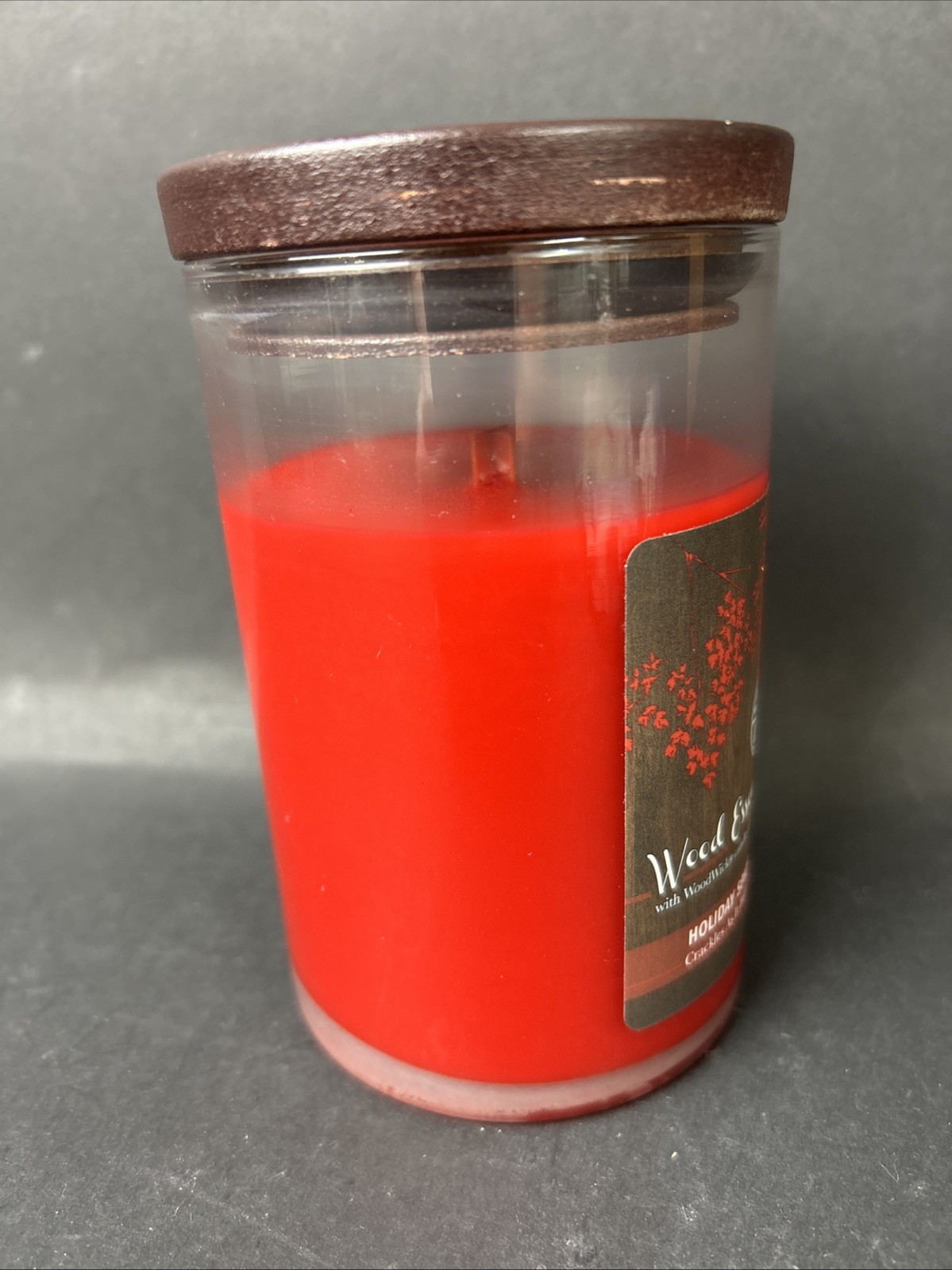 WoodWick Wood Essence Holiday Spice Scented Candle Pluswick Crackle Wood Wick