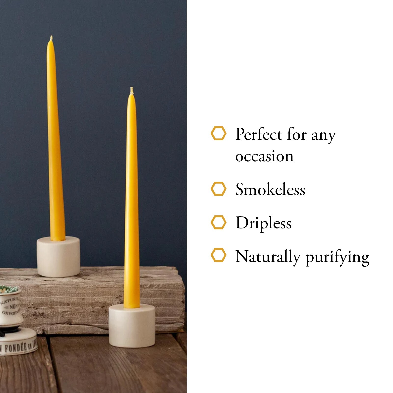 100% Pure Beeswax Dipped Hanukkah, Orthodox Church or Birthday Candles, 8″ or 6″