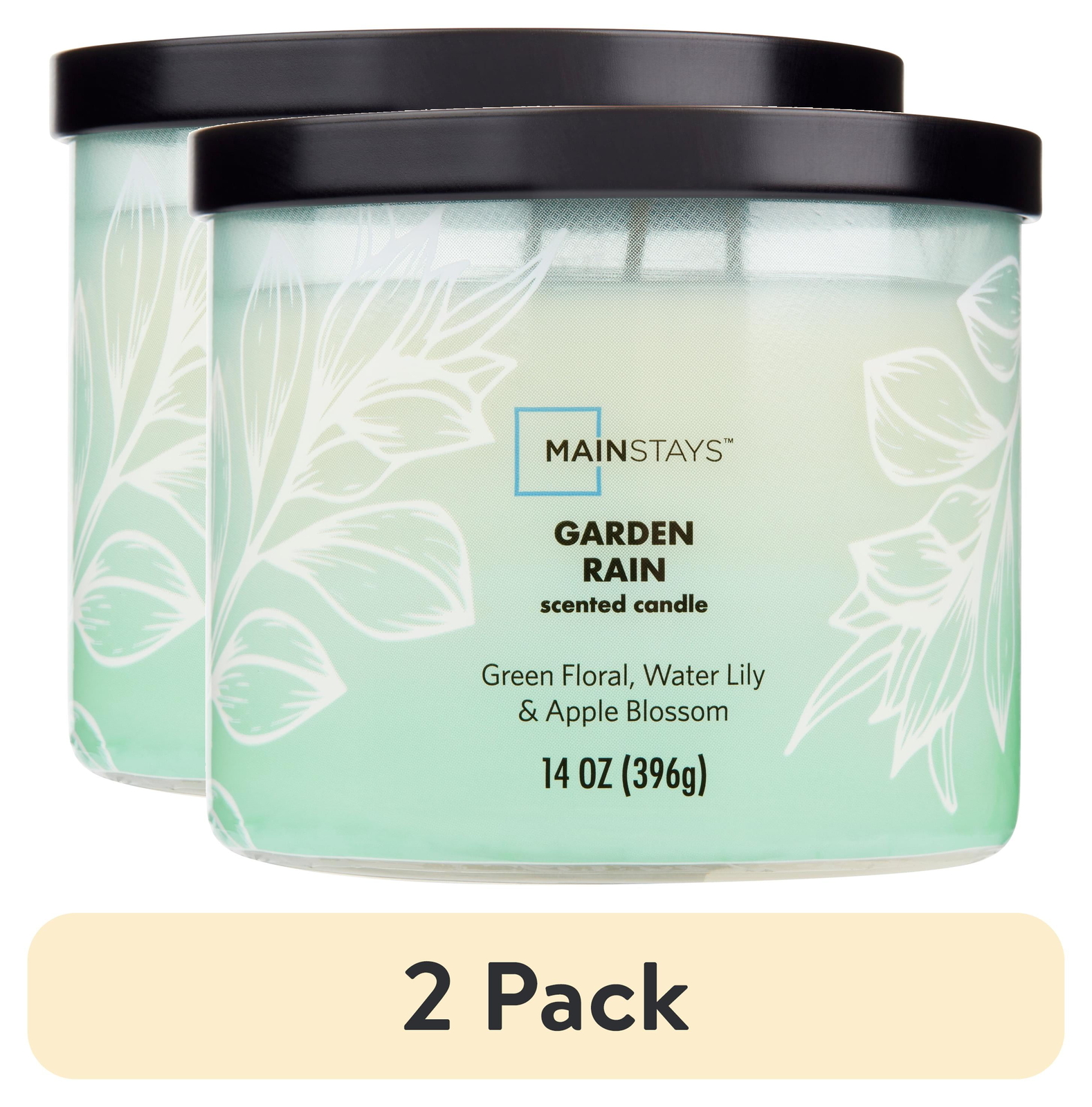 (2 pack) 3-Wick Ombre Wrap Garden Rain Candle, 14-Ounce