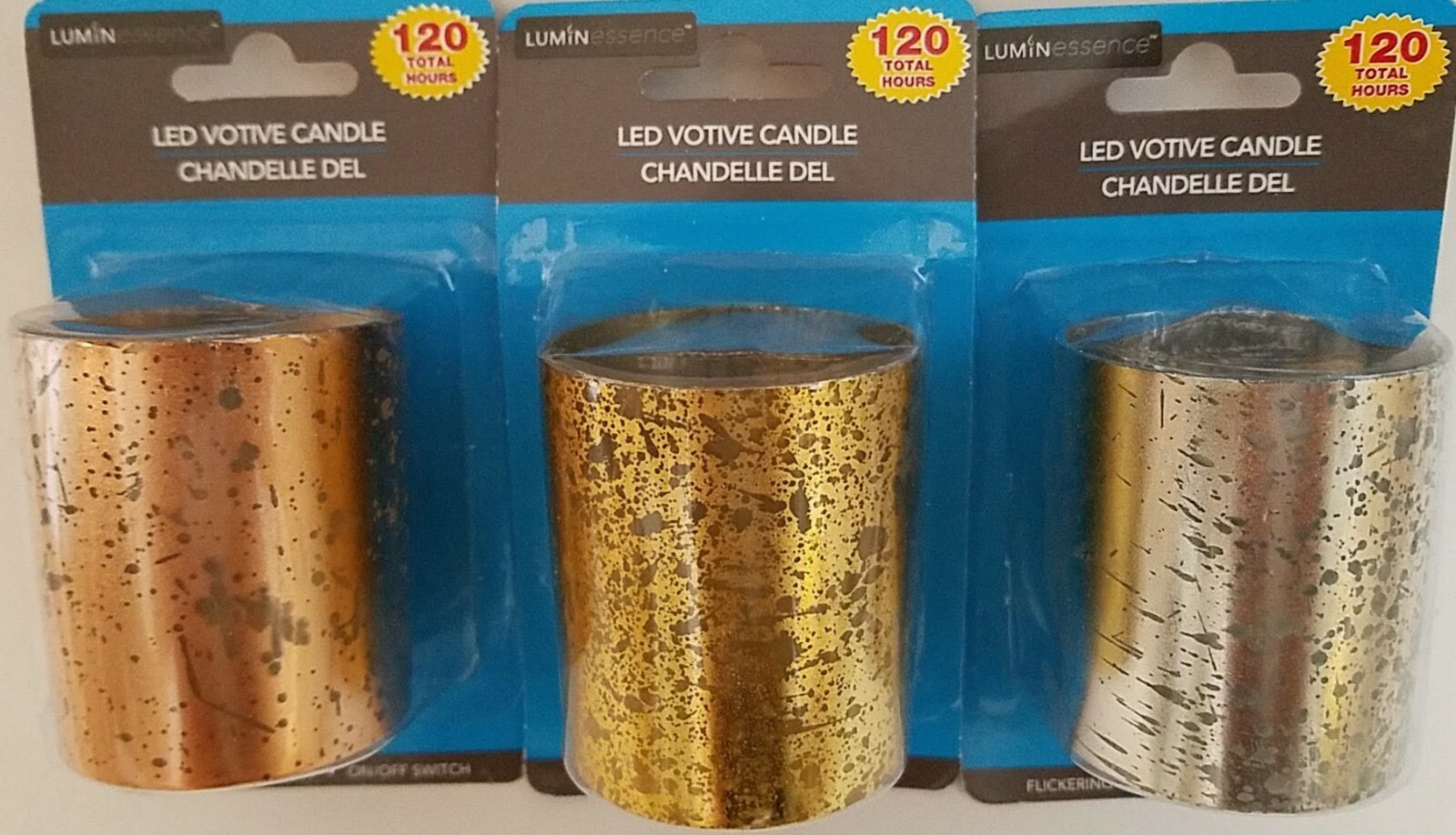 Metallic LED Votive Candles 2.4”H X 2”D 120 Hours 1/Pk, Select: Color
