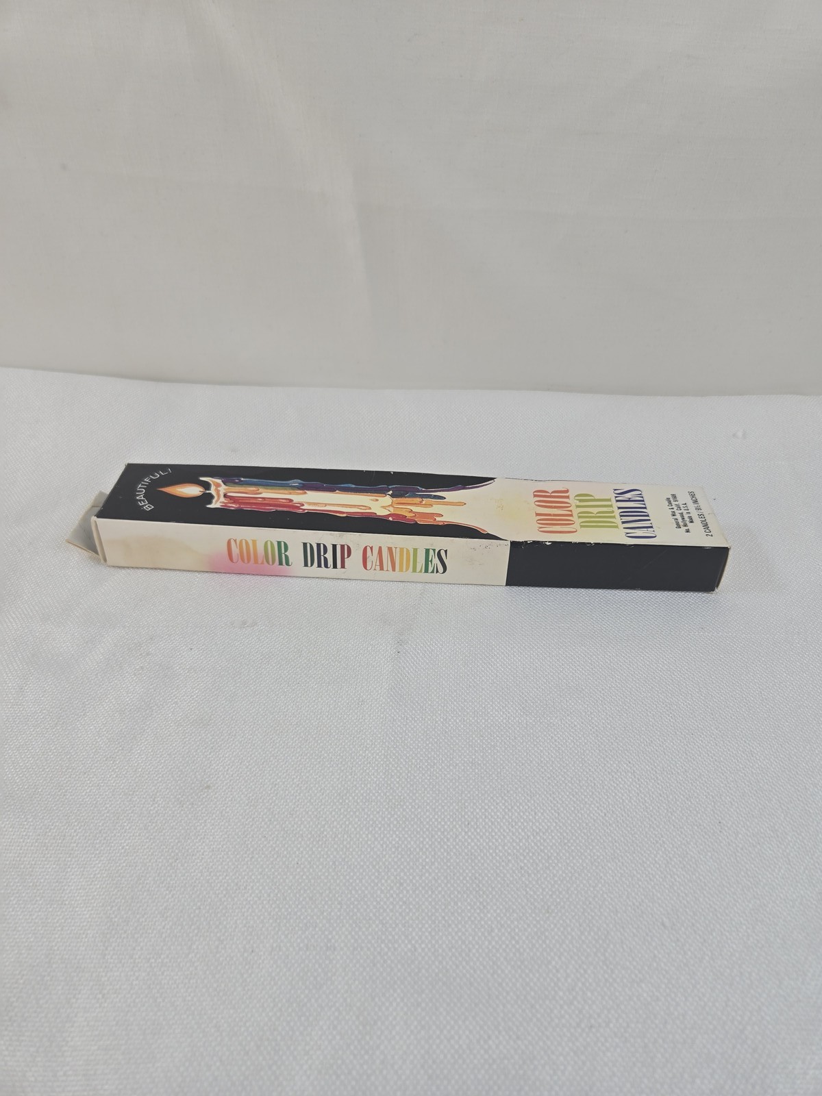 Vintage General Wax & Candle Color Drip Taper Candles 9.5″ Rainbow Ombre Pair