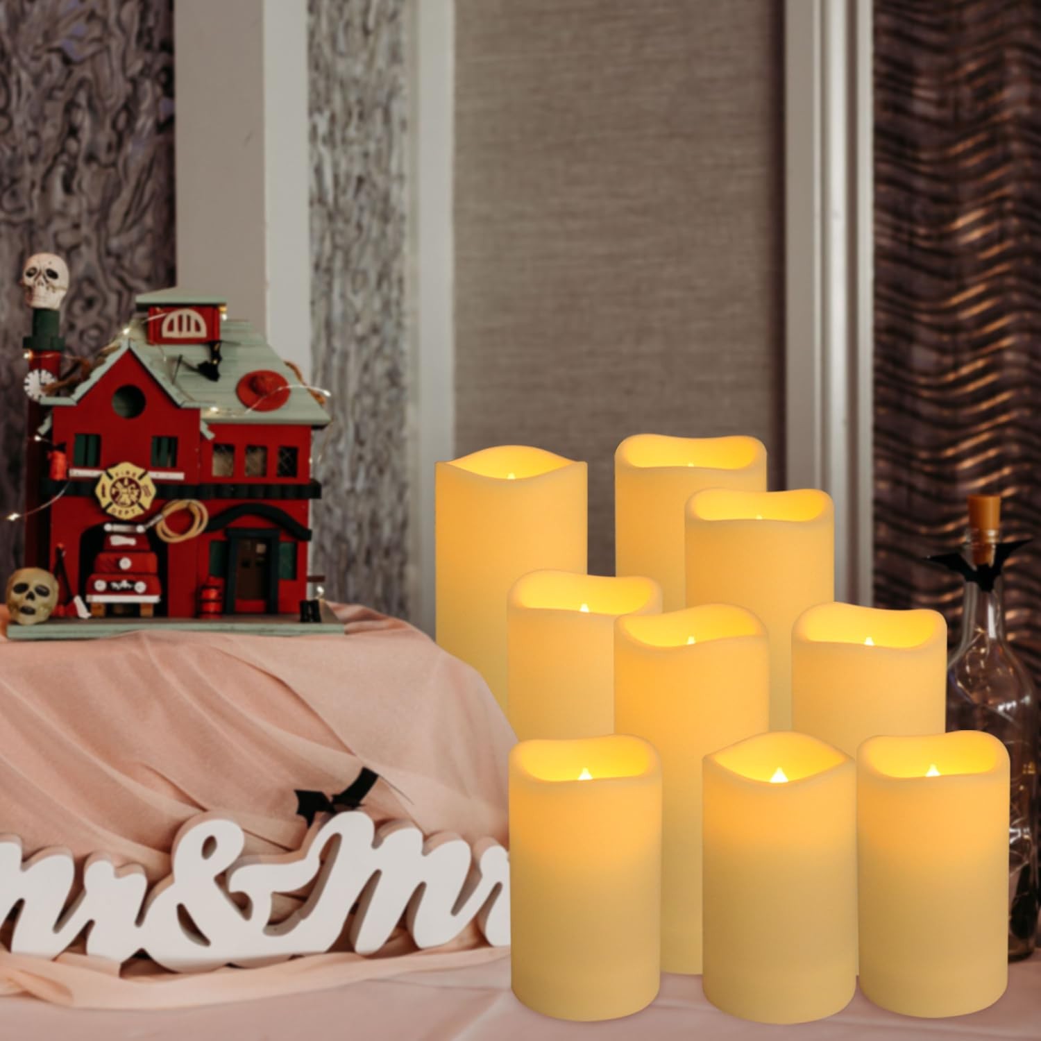 fclayvts 24-Pack LED Flameless Candles Remote Timer 3D Flame Three Sizes