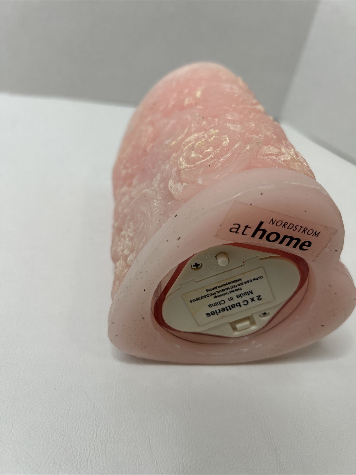 Candle Impressions Carved Floral Pillar Flameless Battery Pink Heart 5.5″ ✞