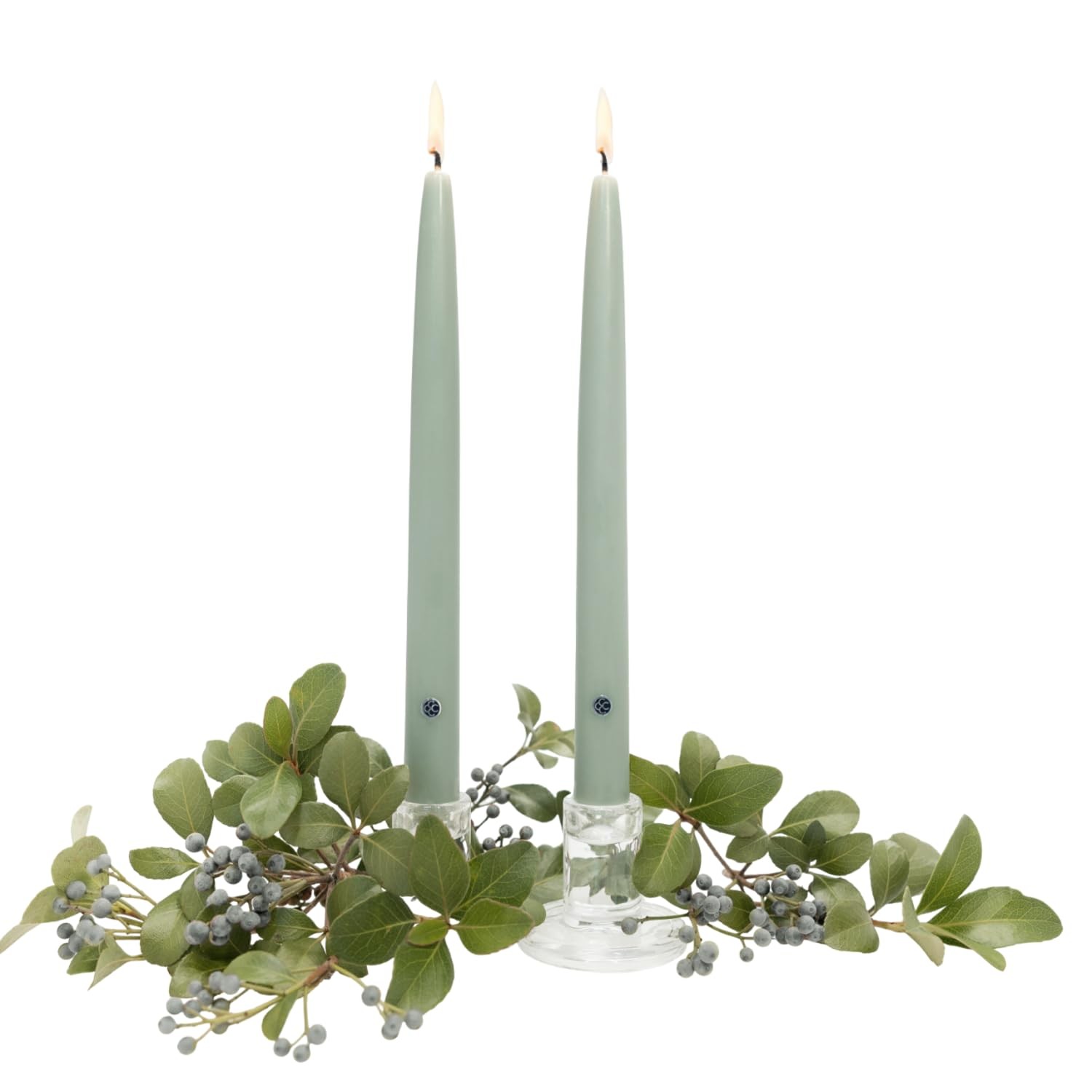 Bayberry Scented Taper Candle Virtually Dripless Premium Wax with Cotton Wick