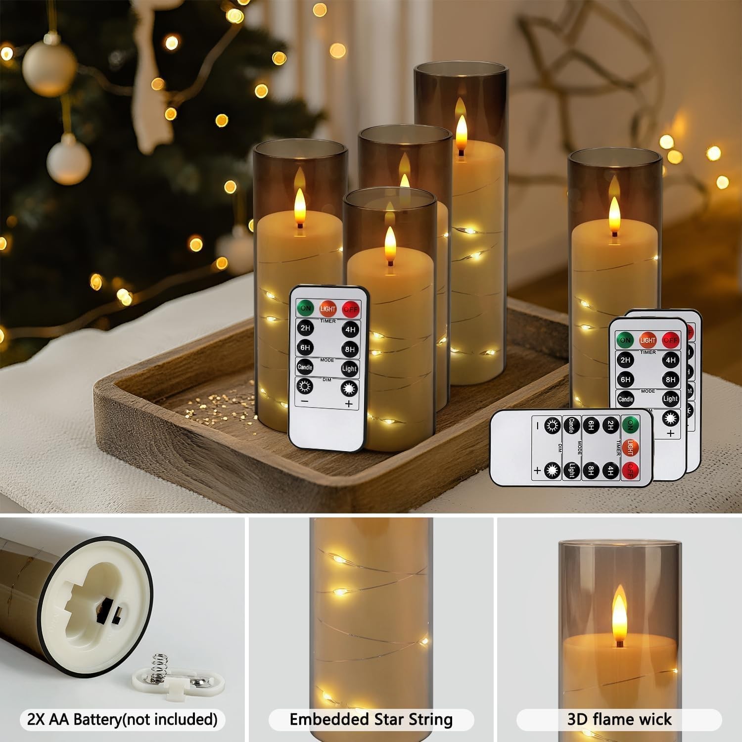 24 Pack Flameless LED Pillar Candles with Remote & Timer, Flickering Battery …