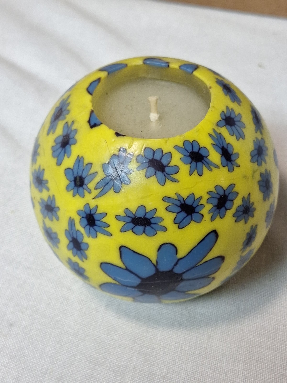 Vintage Millefiori Spherical Floral Candle 4in