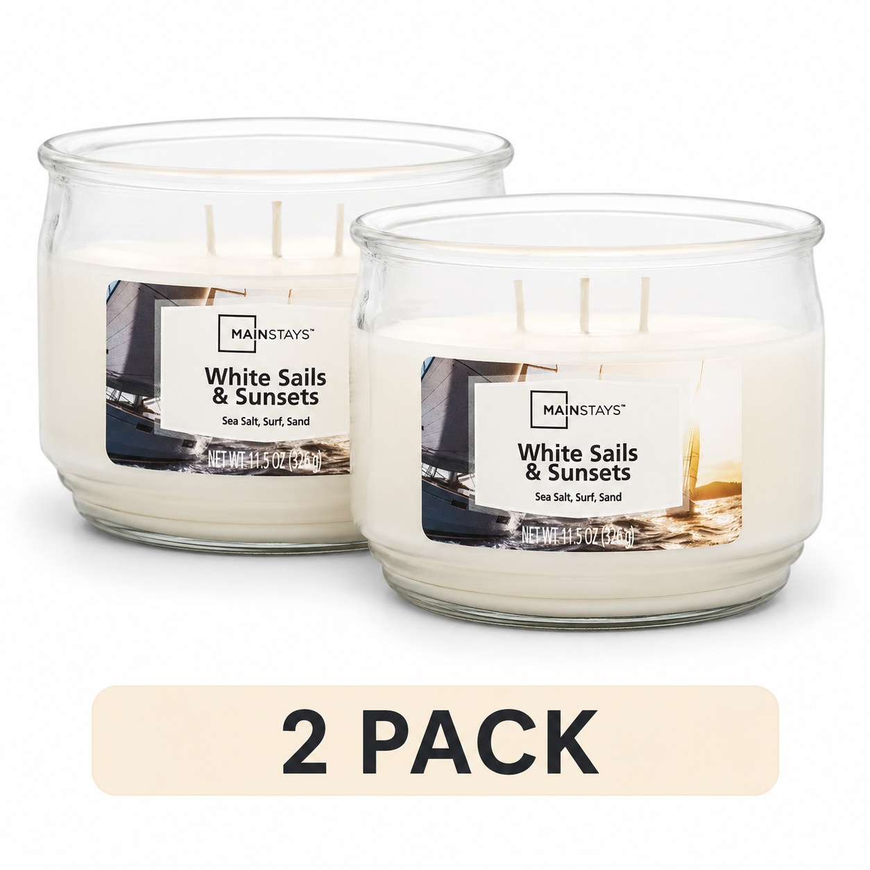 (2 Pack) 3-Wick Scented Candle, 11.5 oz Glass Jar Free Shipping in 2 Days..