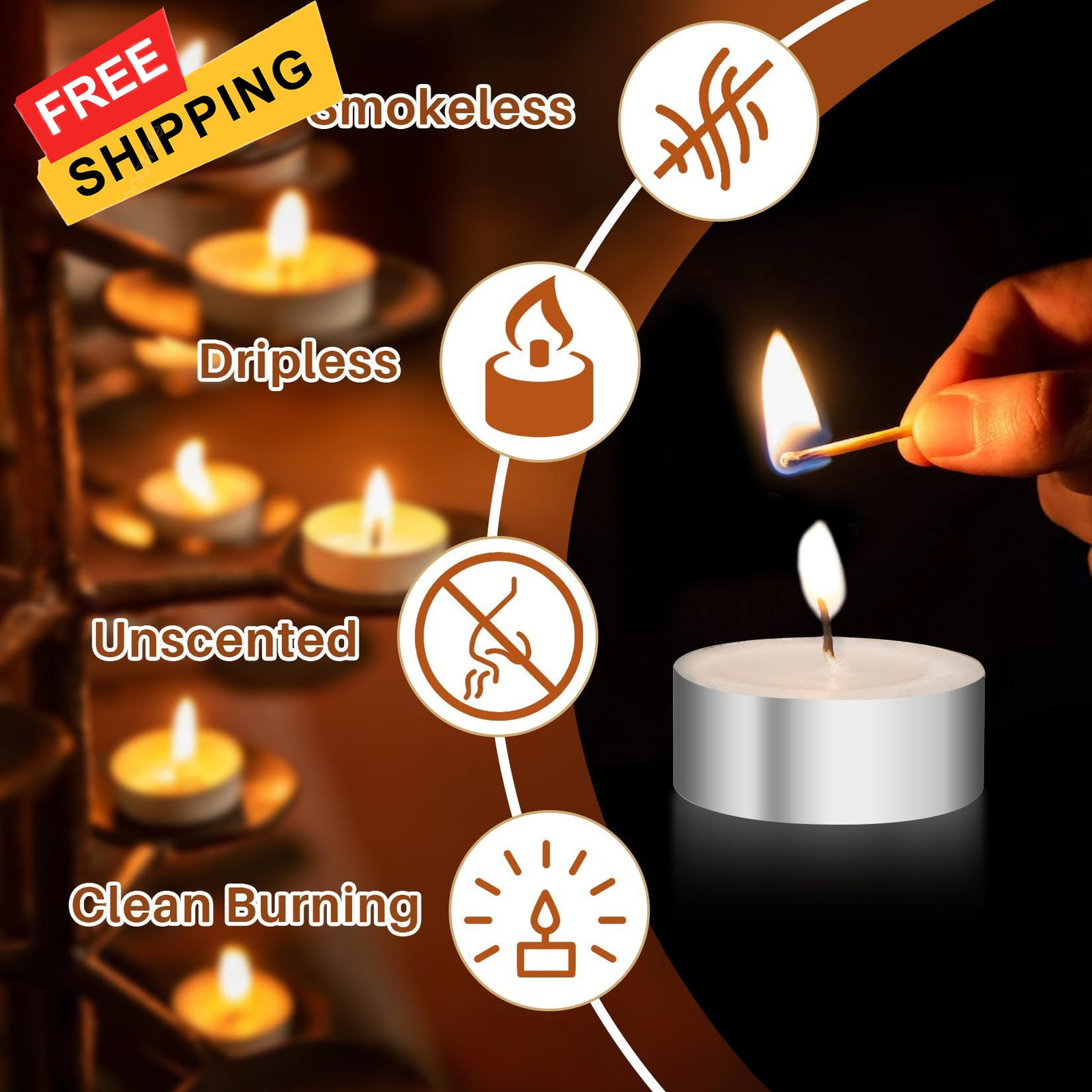 MAQIHAN Tea Lights Candles Bulk – 32 Pcs Tealight Candle White