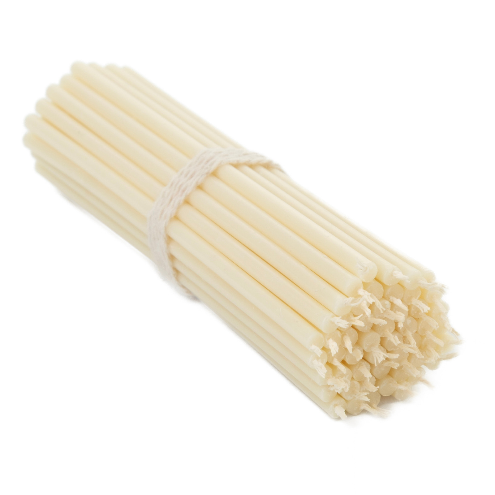 White Beeswax Candles 6.3″ Thin Taper 0.2″ Church Orthodox 25 Pack