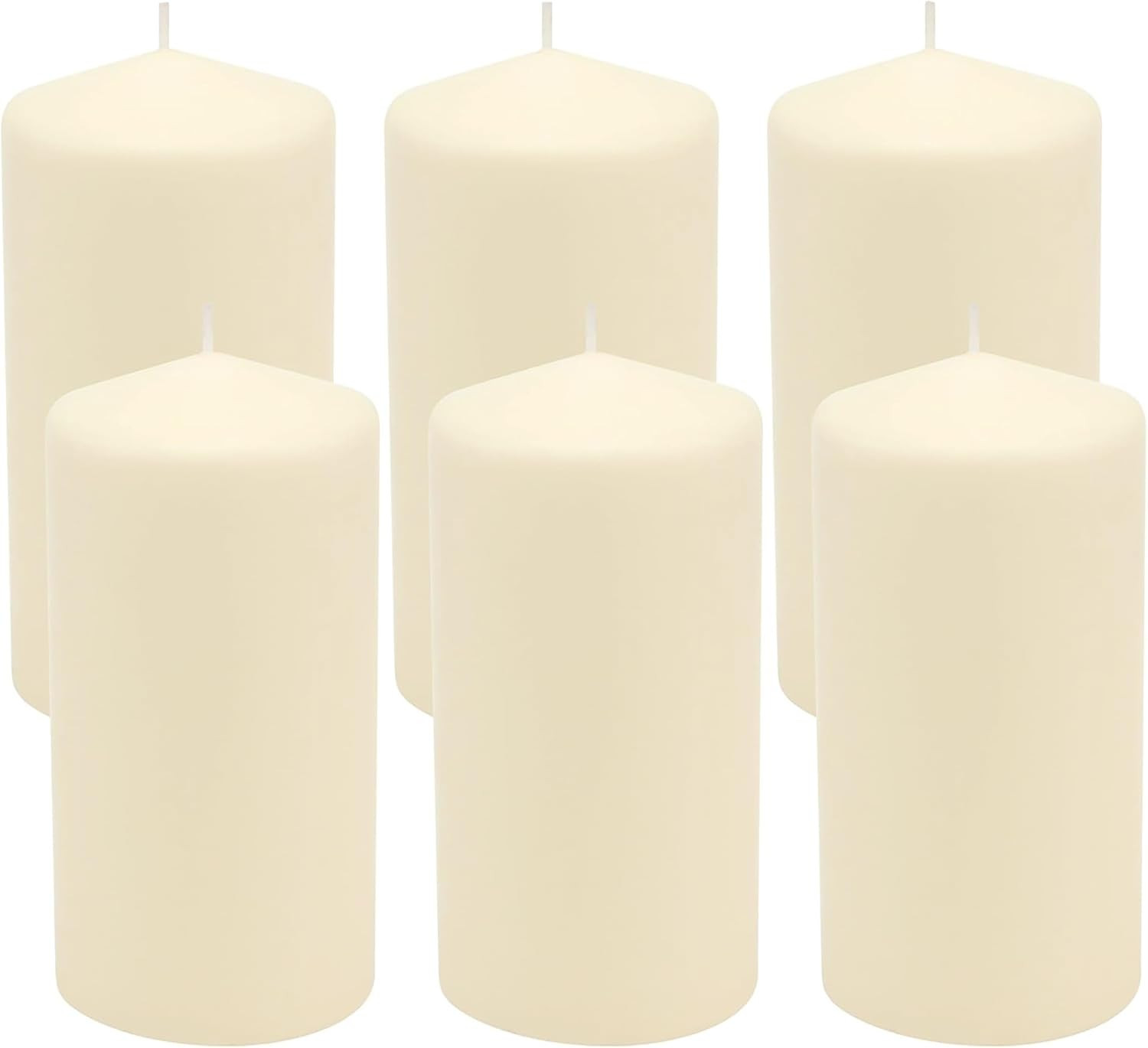 Unscented Pillar Candles – 35 Hour Burn Time, Long-Lasting Wax Candles for Weddi