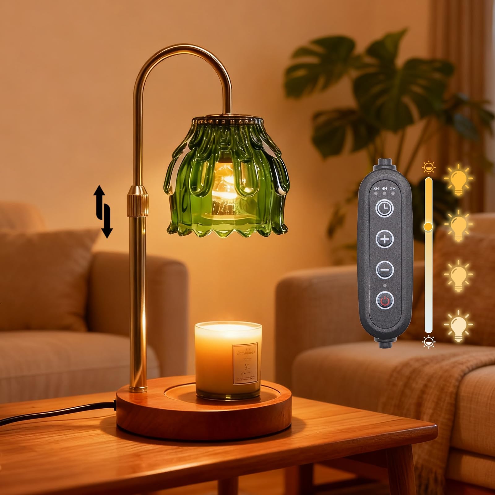 Candle Warmer Lamp with Timer and Dimmer 4-Level Dimmable Flower Light Heat L…
