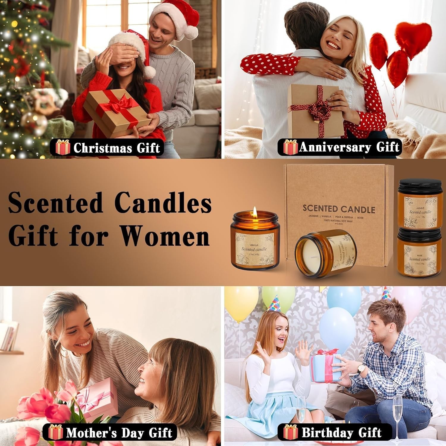 4-Pack Long-Lasting Aromatherapy Candles for Elegant Home Décor – Gift Set
