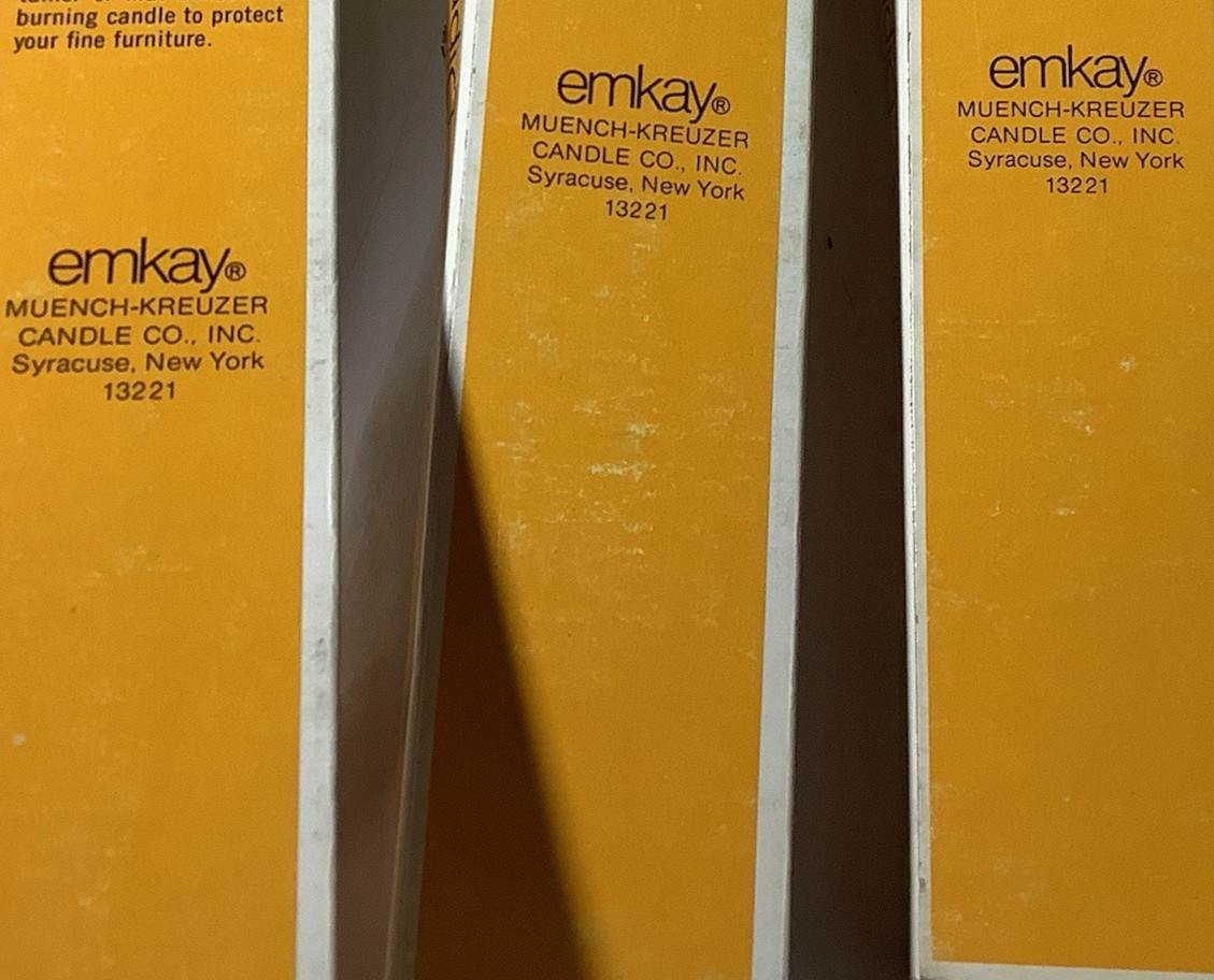 Vintage Emkay Classic Dipped Flower Tapers 16” Candles Green Orange Yellow White