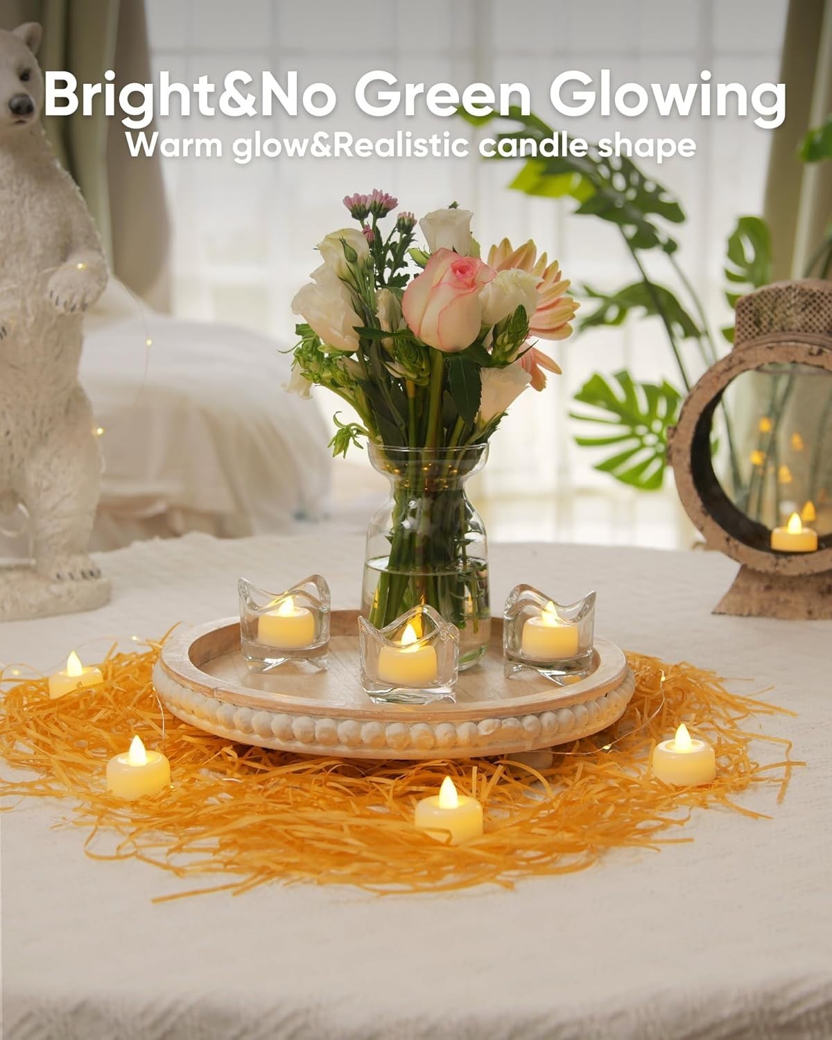 12 Pack Flameless LED Tea Lights Candles Battery Operated, Electric