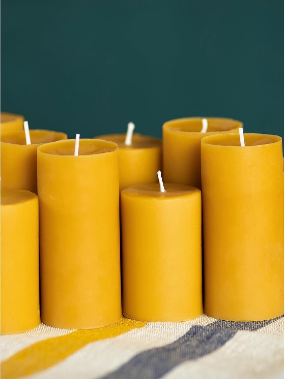 Elegant Beeswax Pillar Candles Set – 1.8×4 Inches, 34.5 Hours of Soothing Aromas