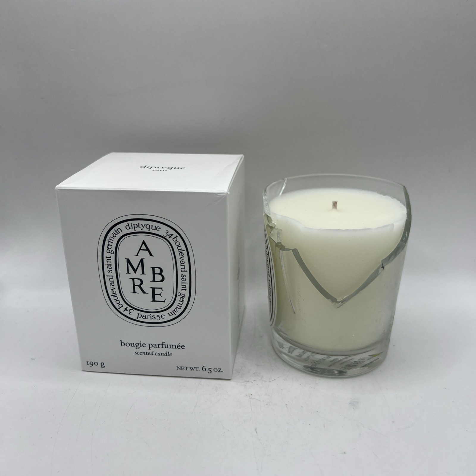 Diptyque Ambre Bougie Parfumee Luxury Scented Candle 6.5oz New Broken