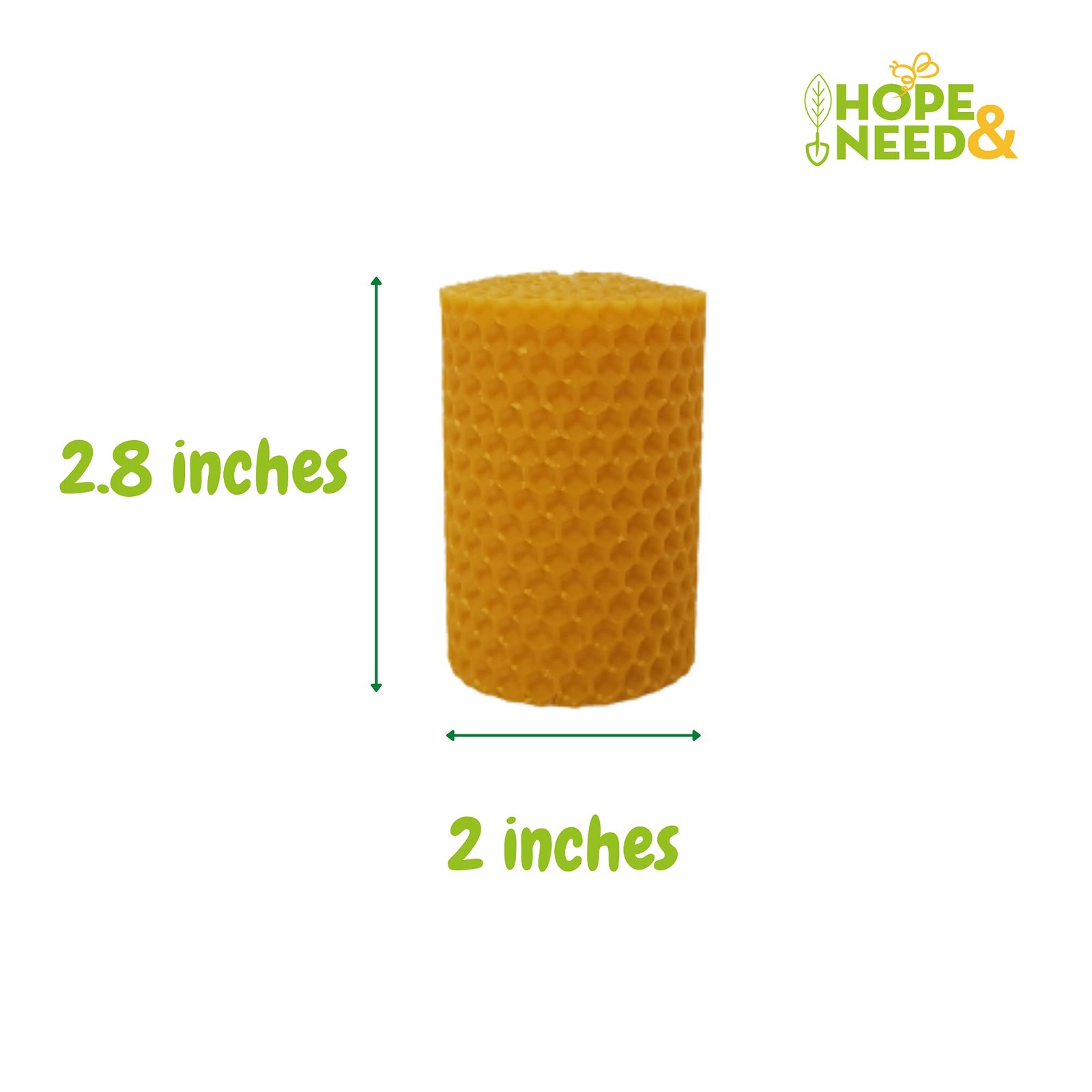 Beeswax Pillar Candles- Small Size 3 Pieces (2.8 inches x 2 inches)0 Pure …