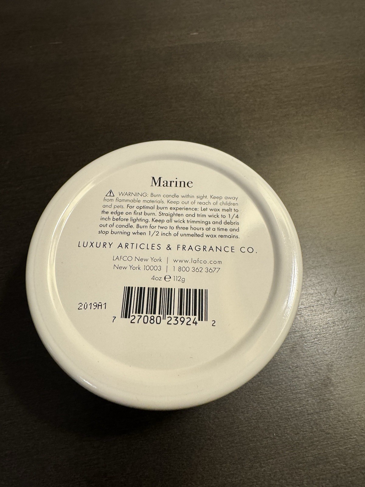 Lafco Fragrance Candle Bathroom Marine 4 oz 112 g Travel Size NEW