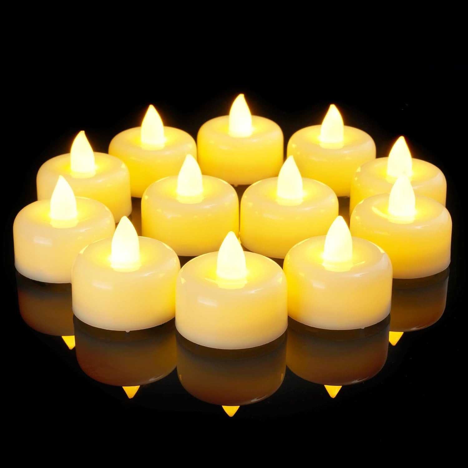 Flameless LED Tea Light Candles Battery Powered Multi Color 12 24 50 100 150