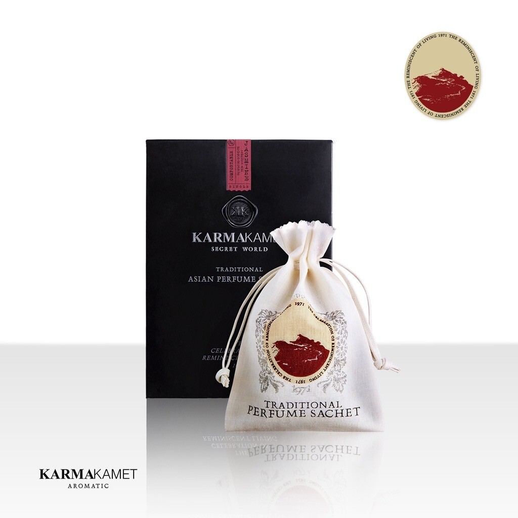 3x KARMAKAMET Perfume Sachet Night Lotus Flower Scent Traditional Asian 50g