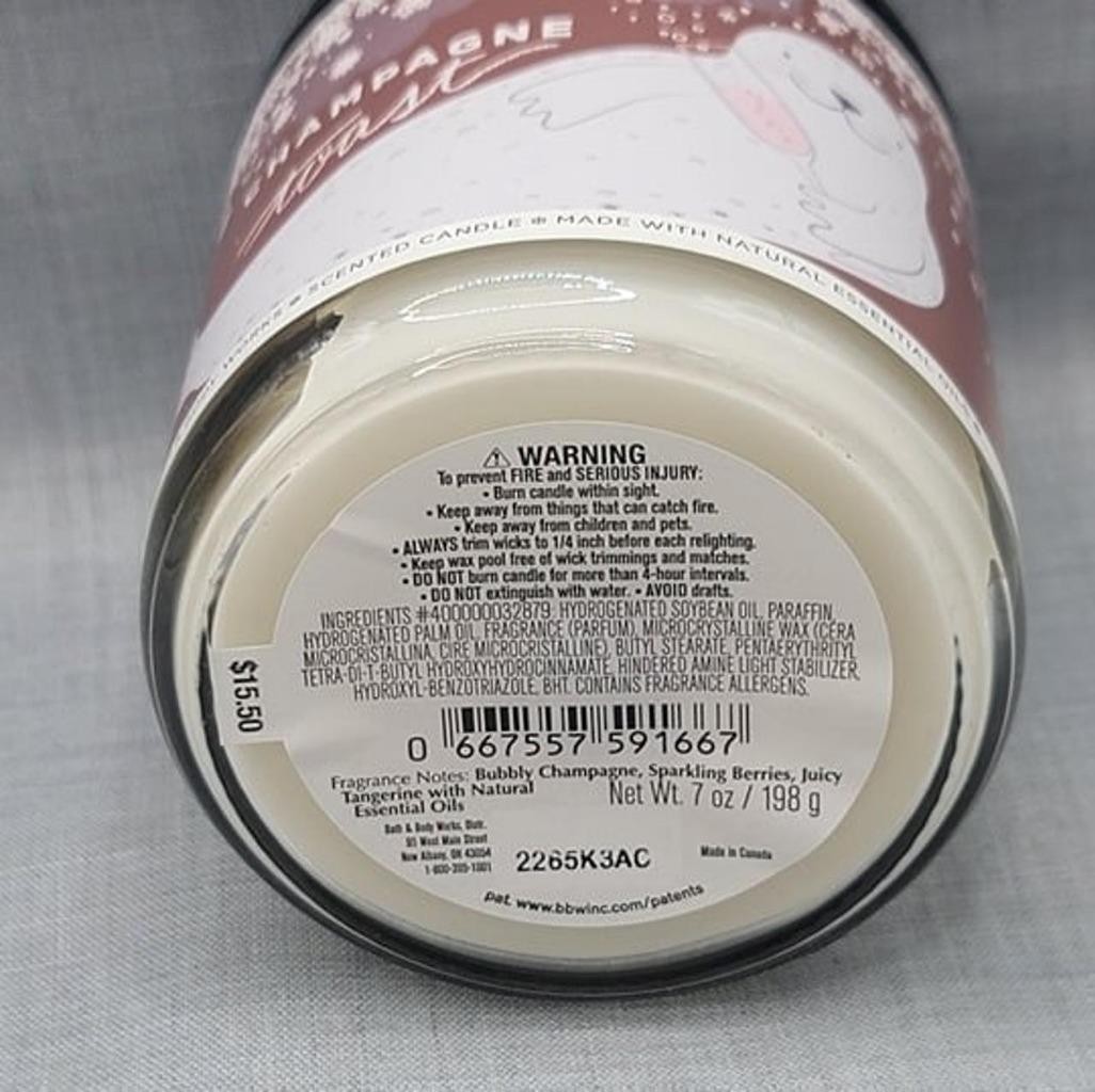 4 Pack – Bath & Body Works Champagne Toast single wick candle – Net Wt. 7 Oz.