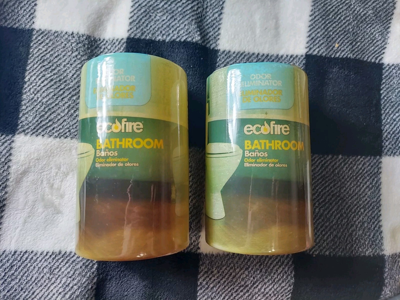 2X EcoFire Bathroom Odor Eliminator Candles ~ Brand New Odor Protection Cleaner