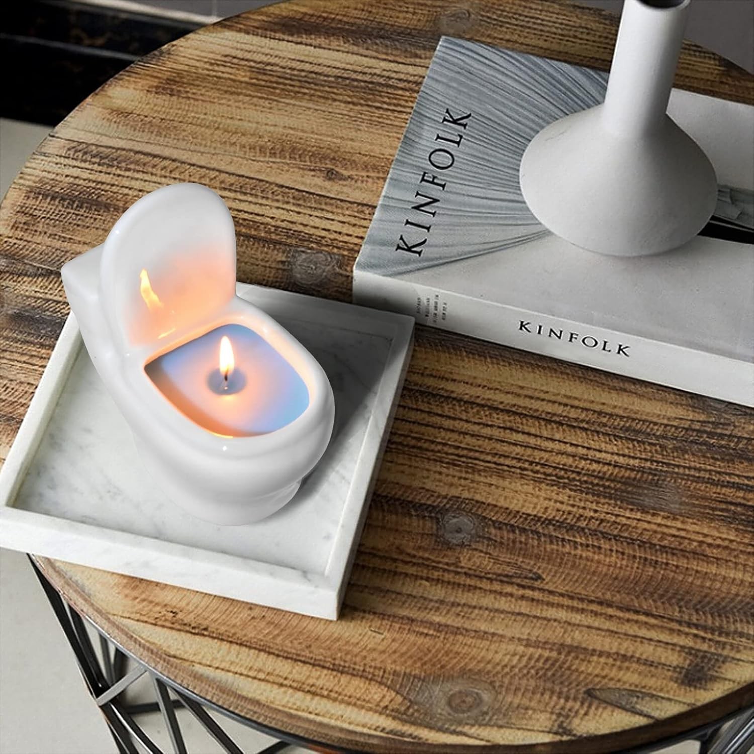 Aromatherapy Candle,Humorous Toilet Designs,Burns for Over 60 Hours,Bathroom Can