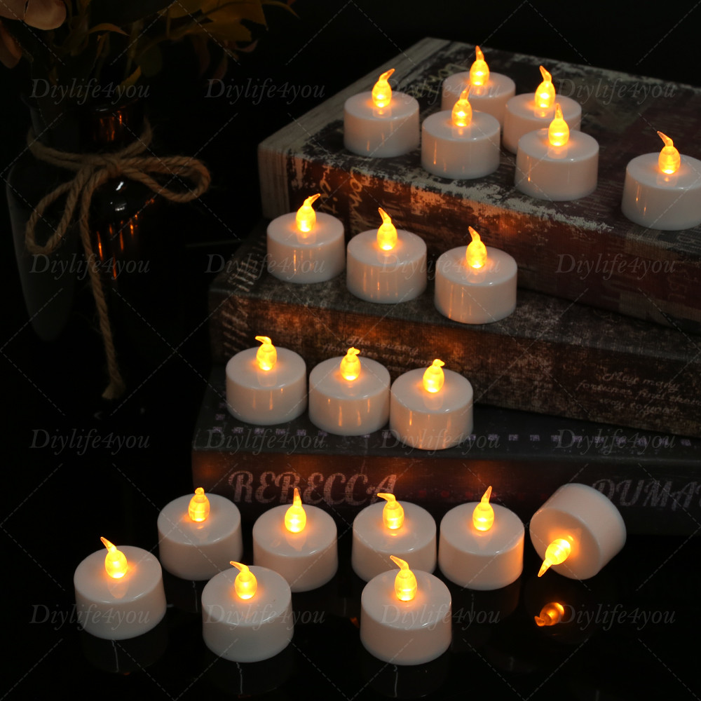 24 Pack LED Tea Lights Battery Operated Flickering Flameless Candles Party Decor