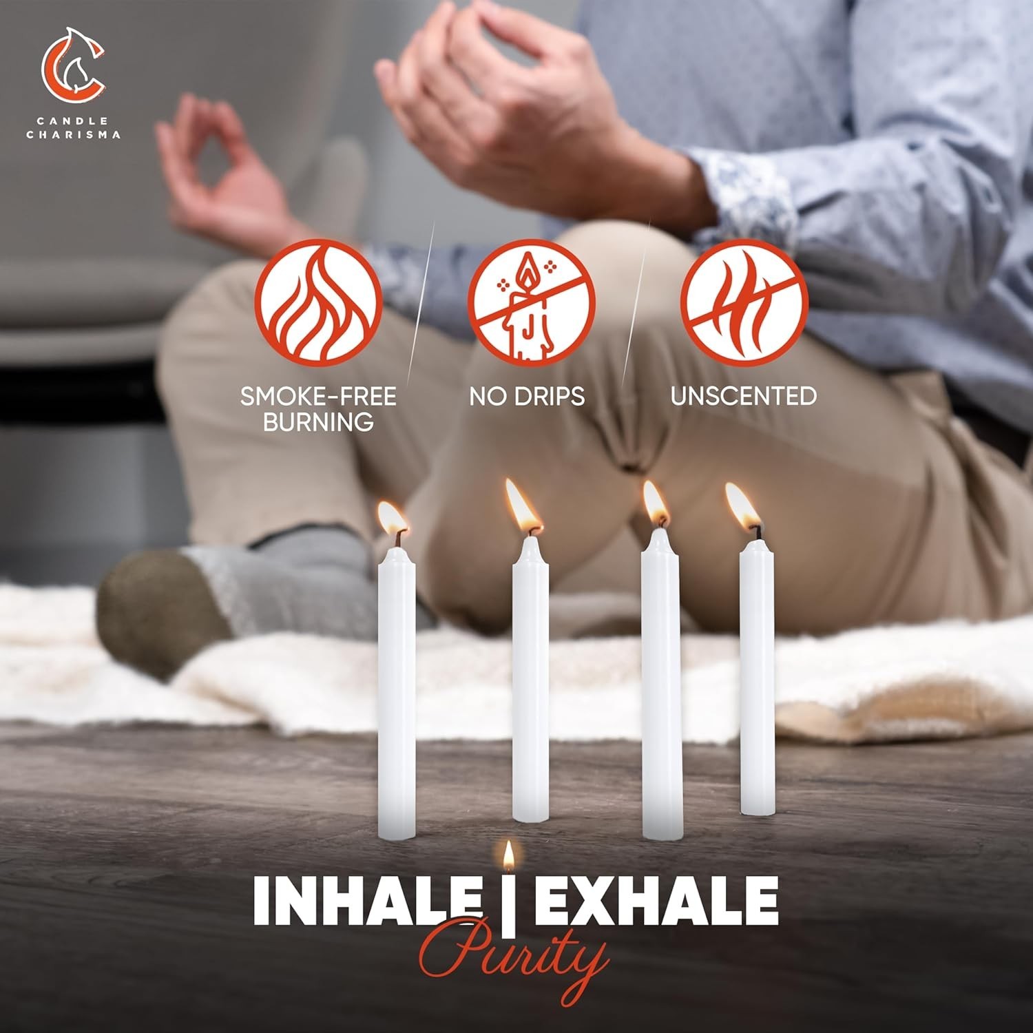100 White Spell Candles – 4″ Unscented Paraffin Chime Candles, Smokeless & Dr…