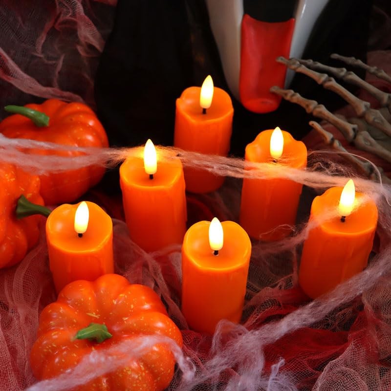 Battery Operated Flameless Votives with Auto Daily Cycle Timer Long Lasting R…