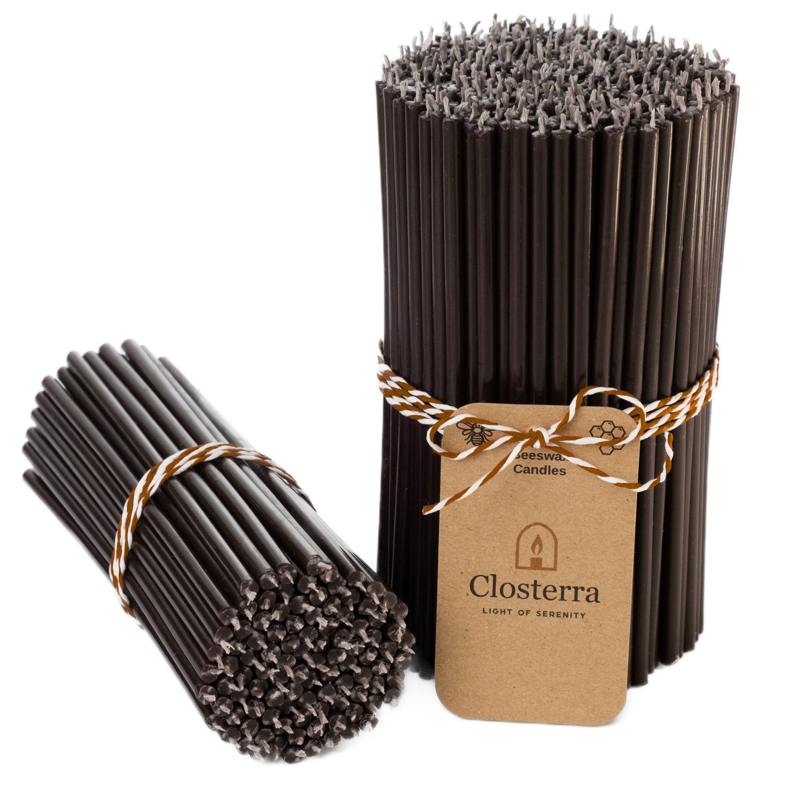 700 Pack Black Beeswax Taper Candles 6.3″ Thin Taper 0.2″ Church Orthodox