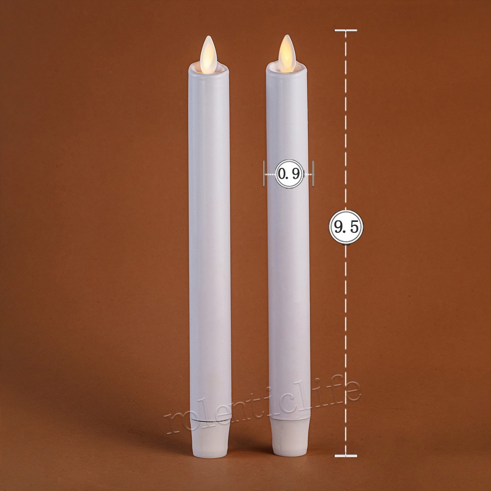 Luminara Flameless Battery Wax LED Taper Candles w/Moving Wick Remote White 9.5“