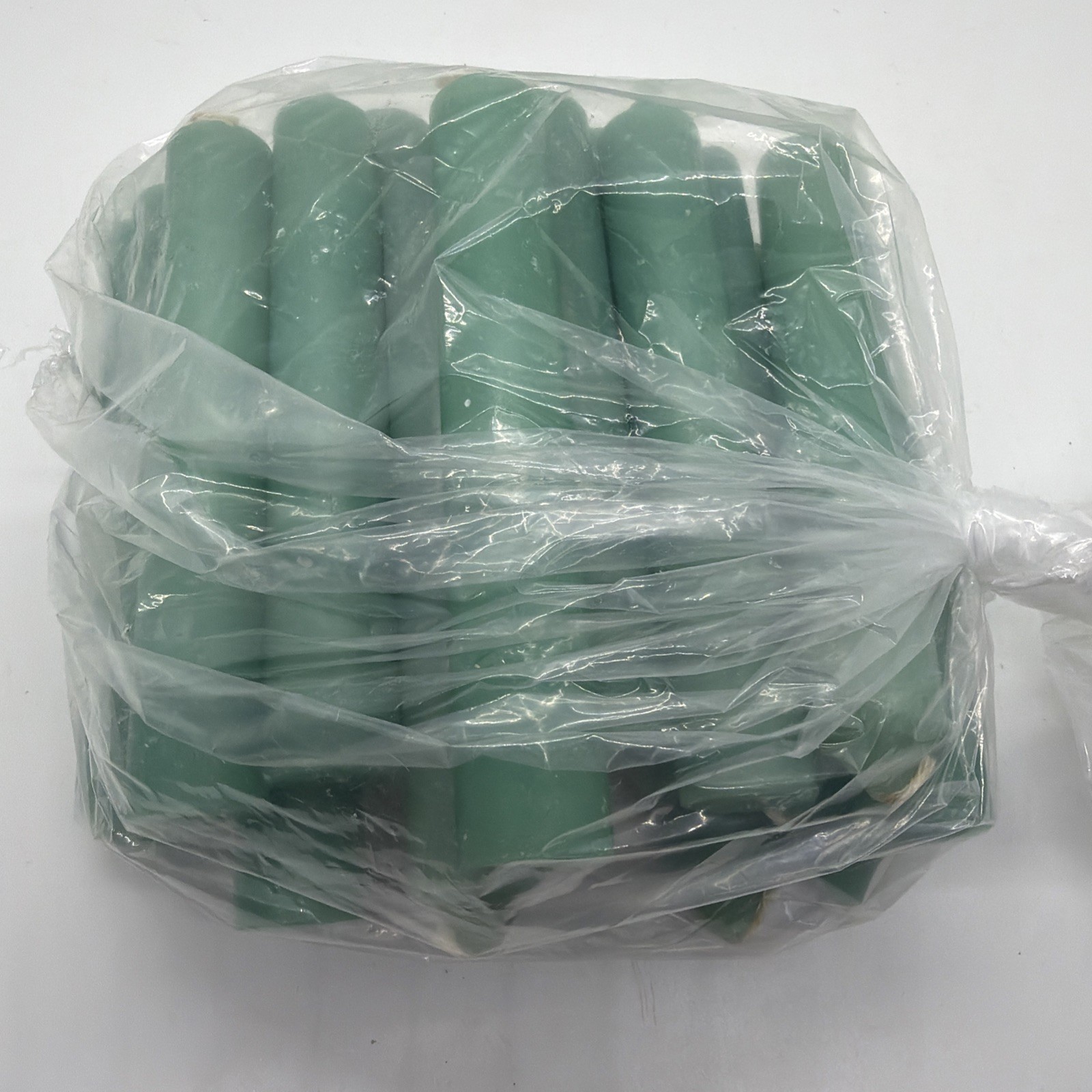 ALTAR CANDLES 1 COLOR 1 1/8″D X 5 1/2″ T IN Teal/Green SET OF 25- Great Lot!
