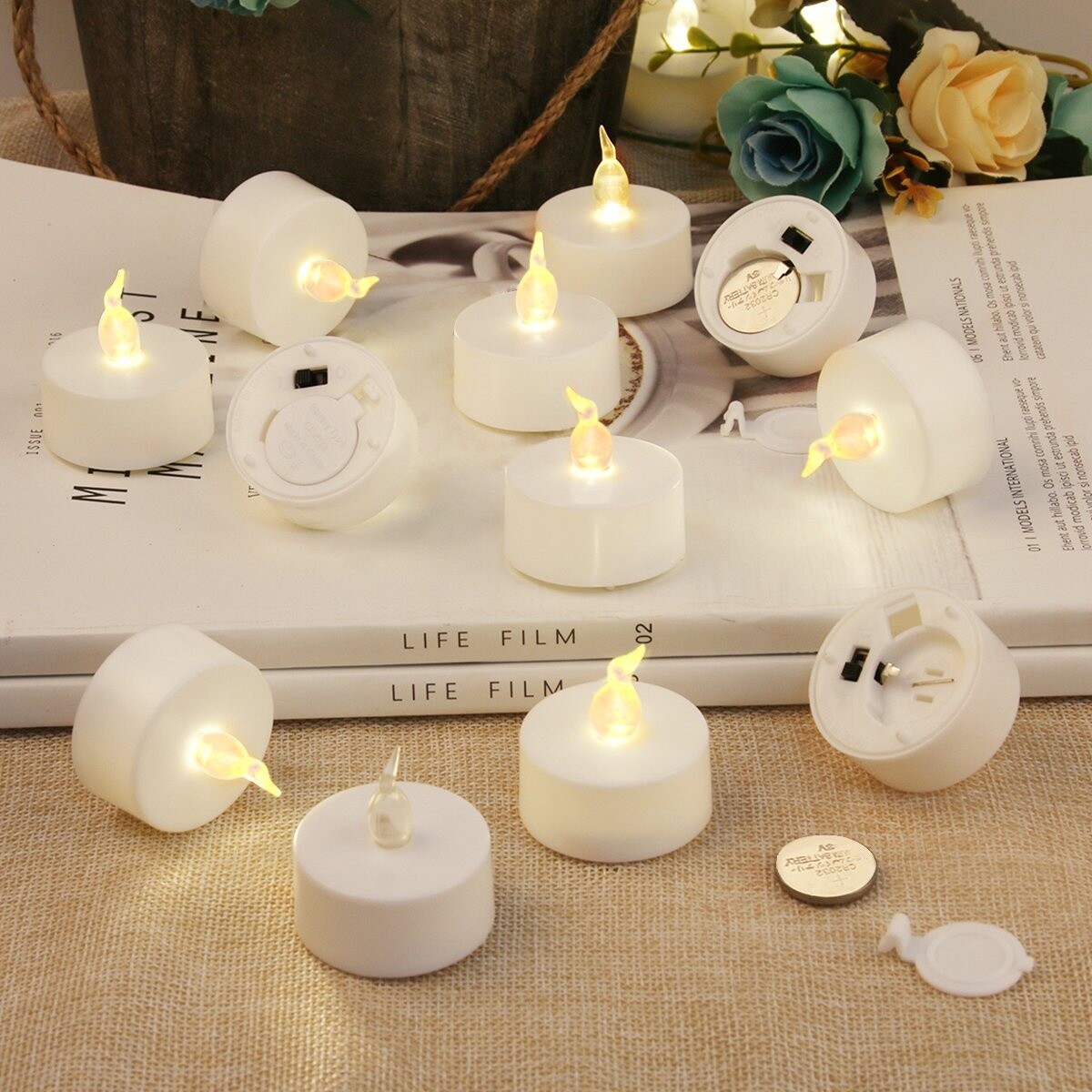 Flameless LED Tealight Candles Votive Candle Battery Operated Fake Tea Lights