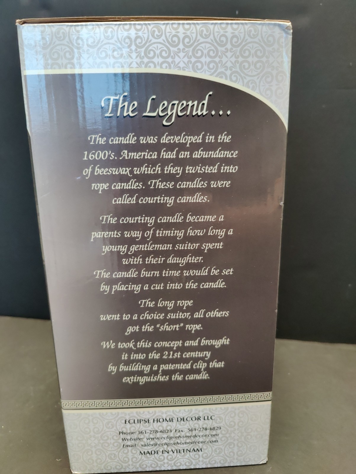 CANDLE BY THE HOUR – 80 Hour VERITICAL CANDLE & BASE -White Vanilla-NEW IN BOX
