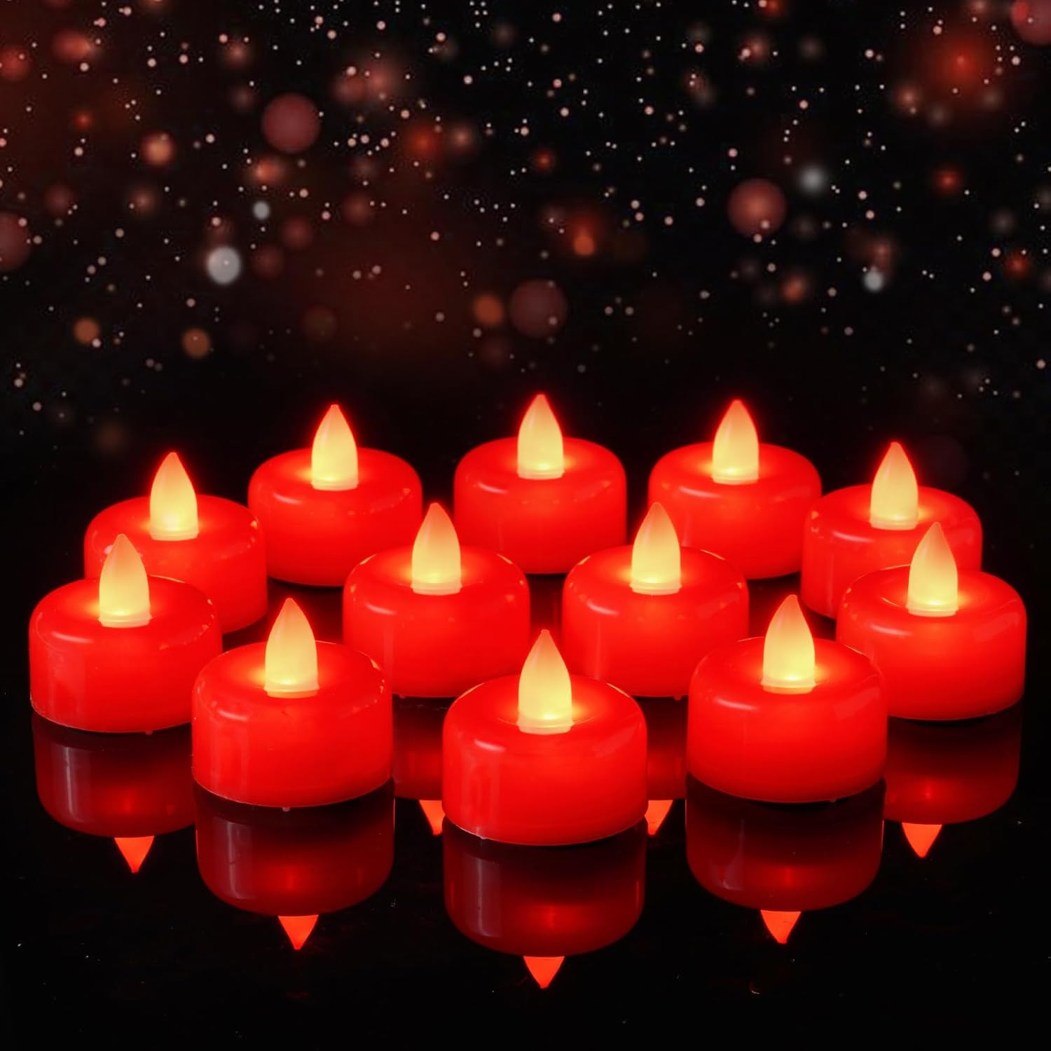 Flameless LED Tea Light Candles Battery Powered Multi Color 12 24 50 100 150