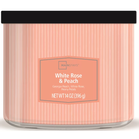 Pack of 2 White Rose & Peach 3-Wick Scented Candle, 14 oz Glass Jar Candles…..