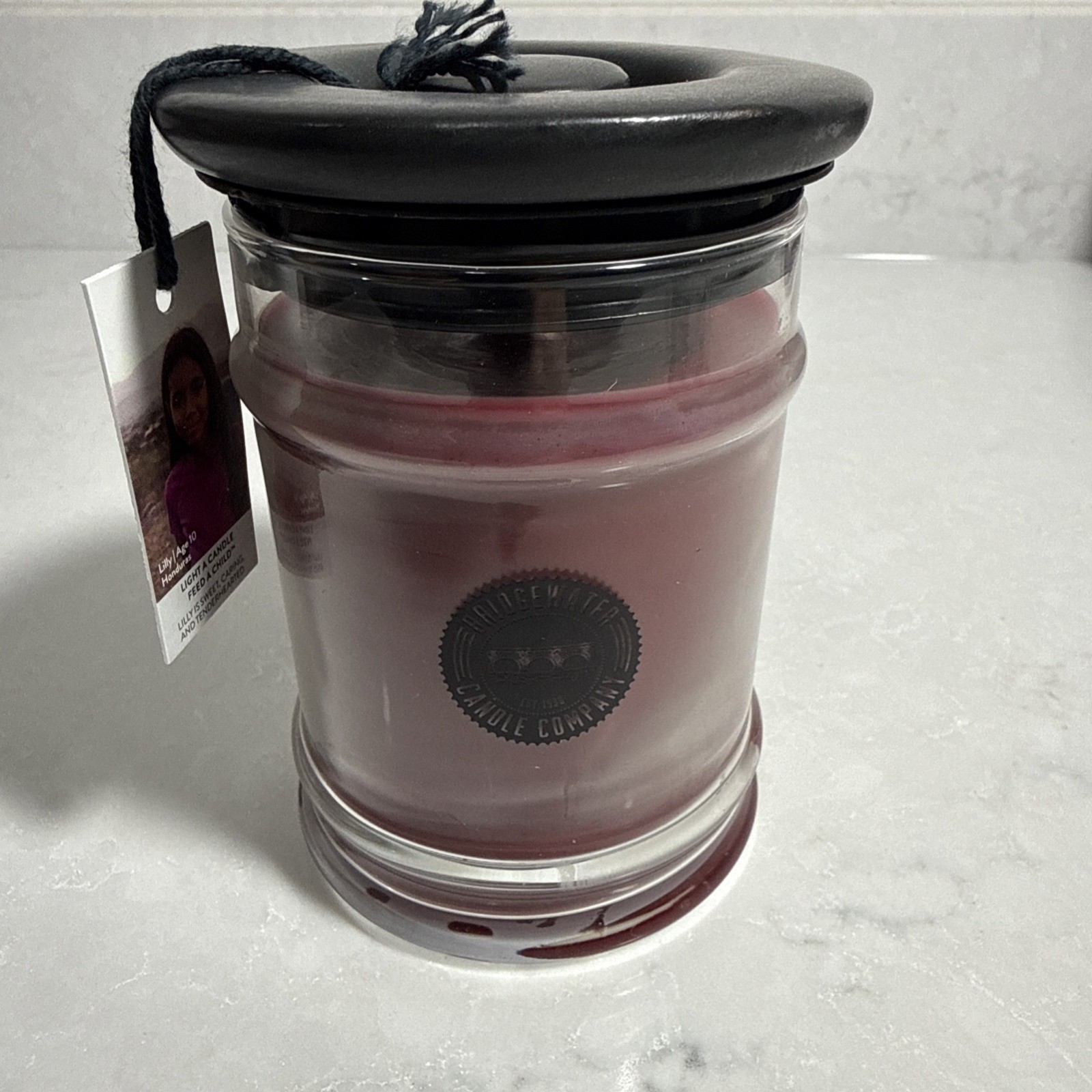 Bridgewater Candle Company Glass Clear Jar With Black Lid Cinnamon Sented