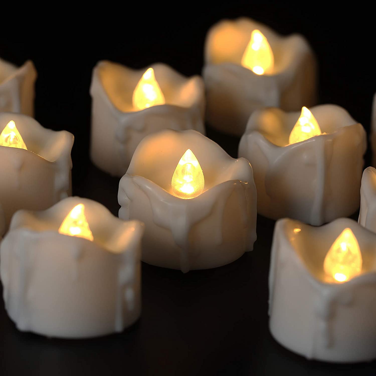 12 Pcs Style Moving Wick Led Flameless Tea Candles With Timer New