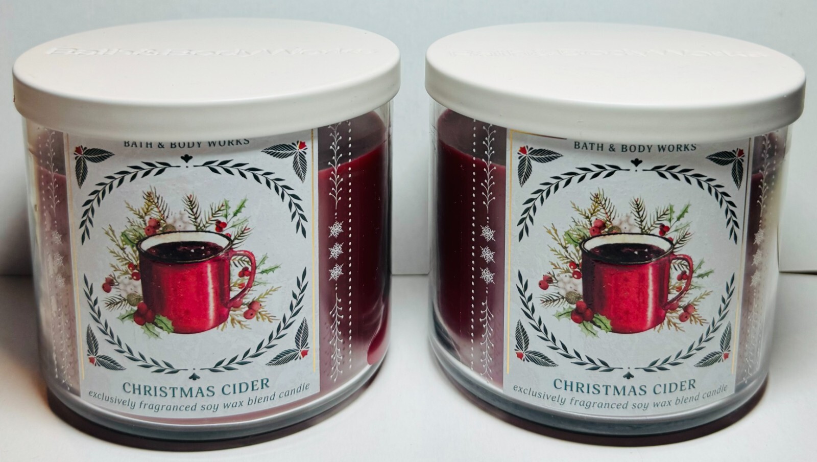 *NEW* CHRISTMAS CIDER ~ 2PK ~ 3 Wick CANDLE ~ Bath & Body Works ~ SHIPS FREE!